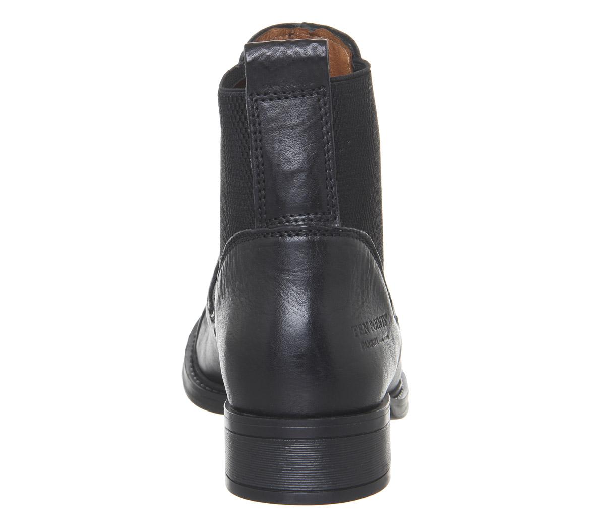 Ten Points Pandora Chelsea Boots Black Leather - Women's Ankle Boots