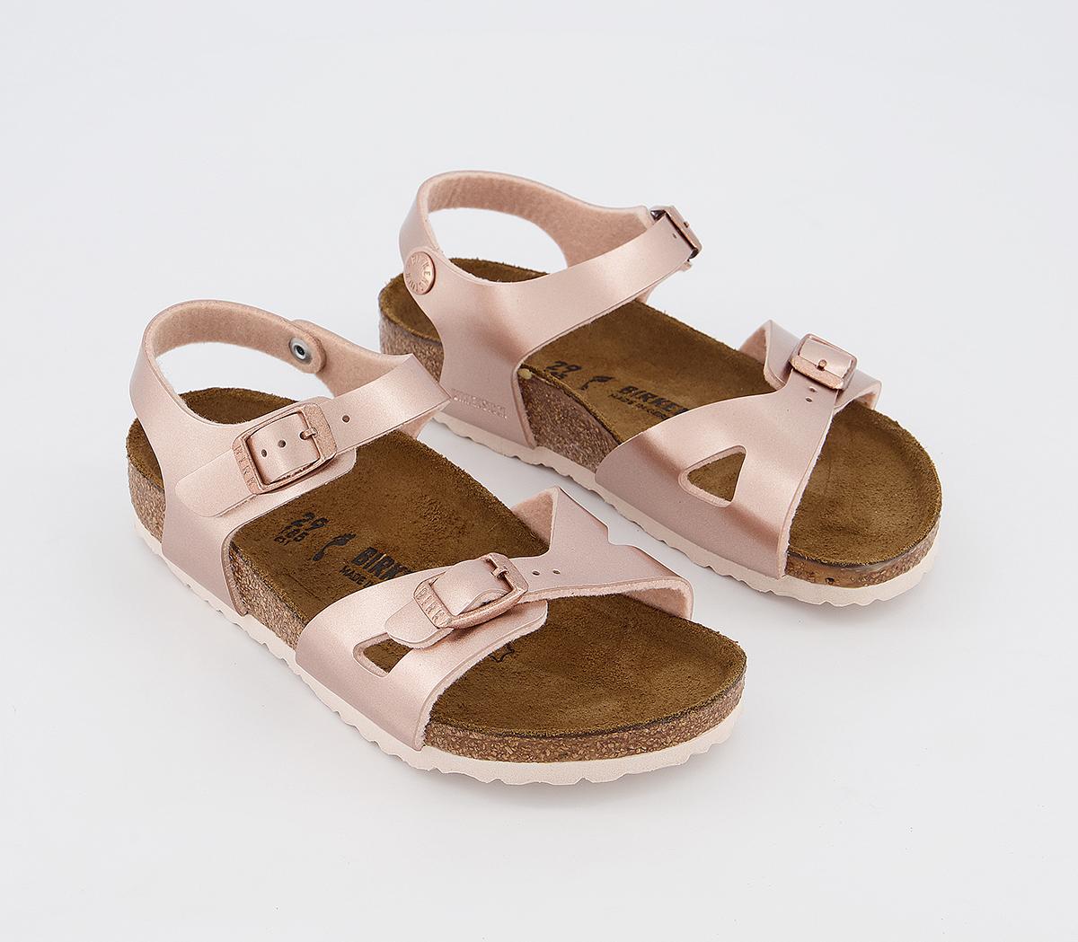 Birkenstock Kids Pink Rio Sandals Electric Metallic Copper, 7 Infant