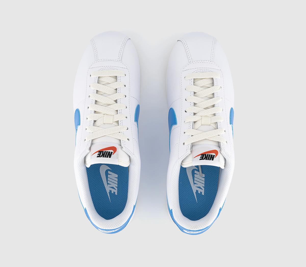 Nike Nike Cortez Trainers White University Blue Sail Team Orange ...