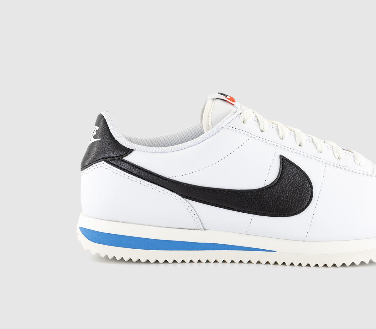 Nike Nike Cortez Trainers White Black Lt Photo Blue Sail - Women's Trainers