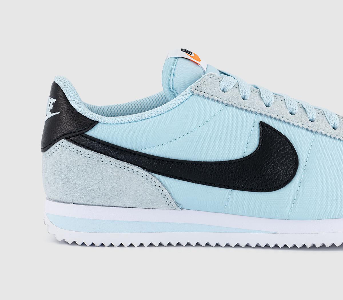 NikeNike Cortez Trainers NikeNike Cortez TrainersGlacier Blue Black White Safety Orange