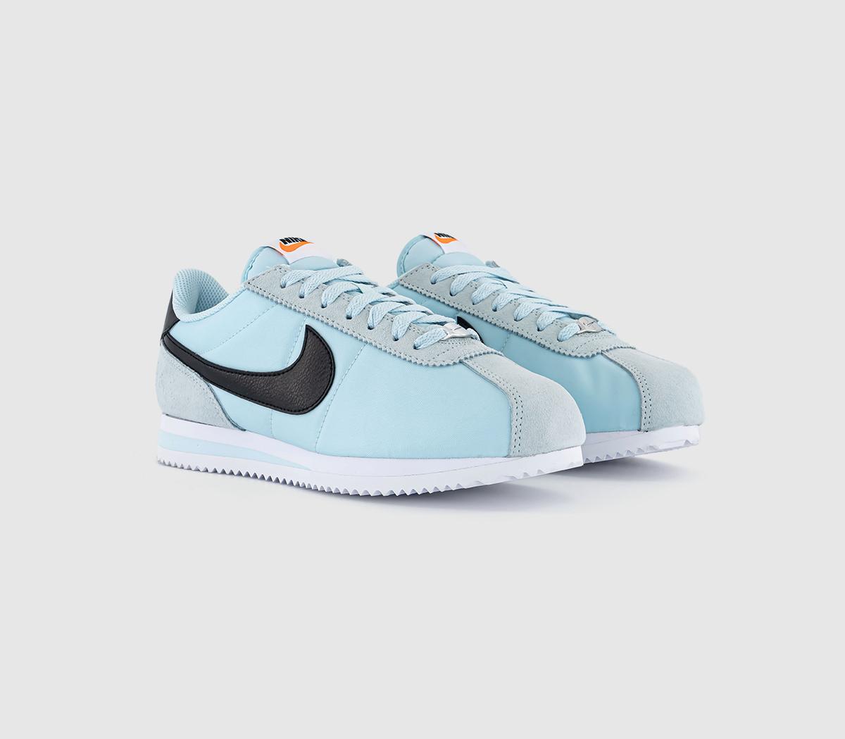 NikeNike Cortez Trainers NikeNike Cortez TrainersGlacier Blue Black White Safety Orange