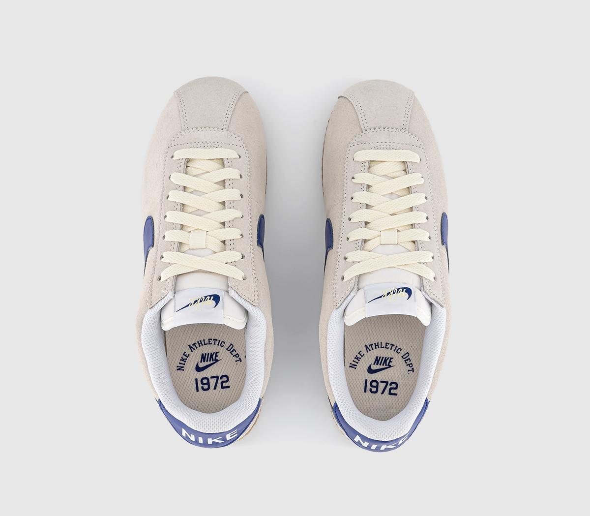 NikeNike Cortez TrainersPale Ivory Deep Royal Blue Sail Gum Light Brown Co