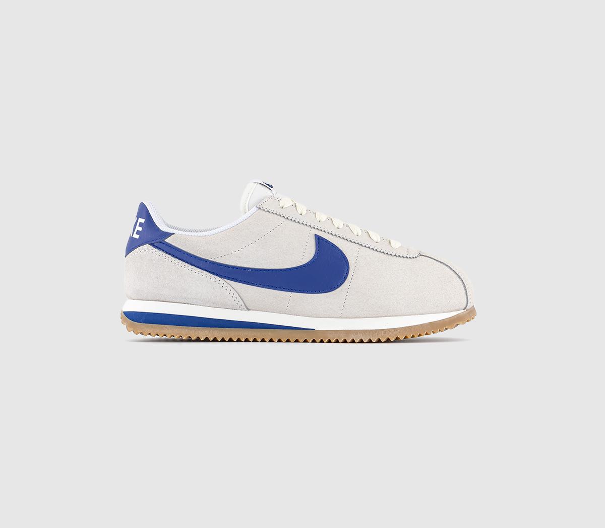 Nike Cortez Trainers Pale Ivory Deep Royal Blue Sail Gum Light Brown Co In Natural, 6