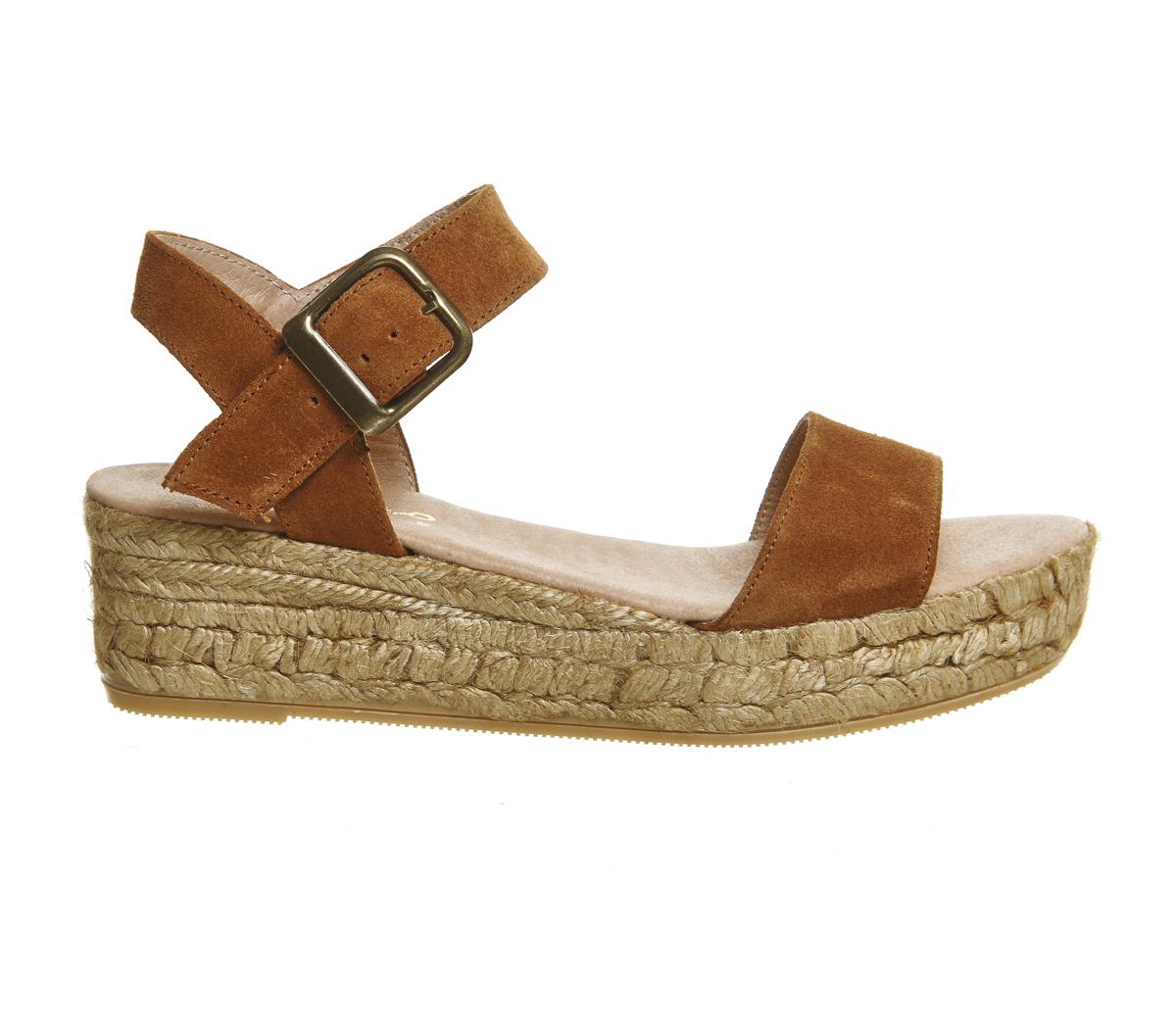 Gaimo for OFFICE Jyle Flatform Sandals Brown Suede - Women’s Sandals
