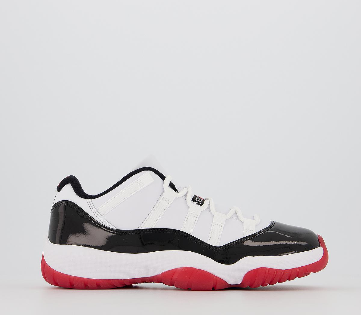 Red black best sale white jordans 11