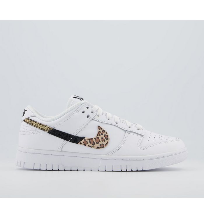 Nike Dunk Low Trainers White Leopard White Mixed Material,White,Natural