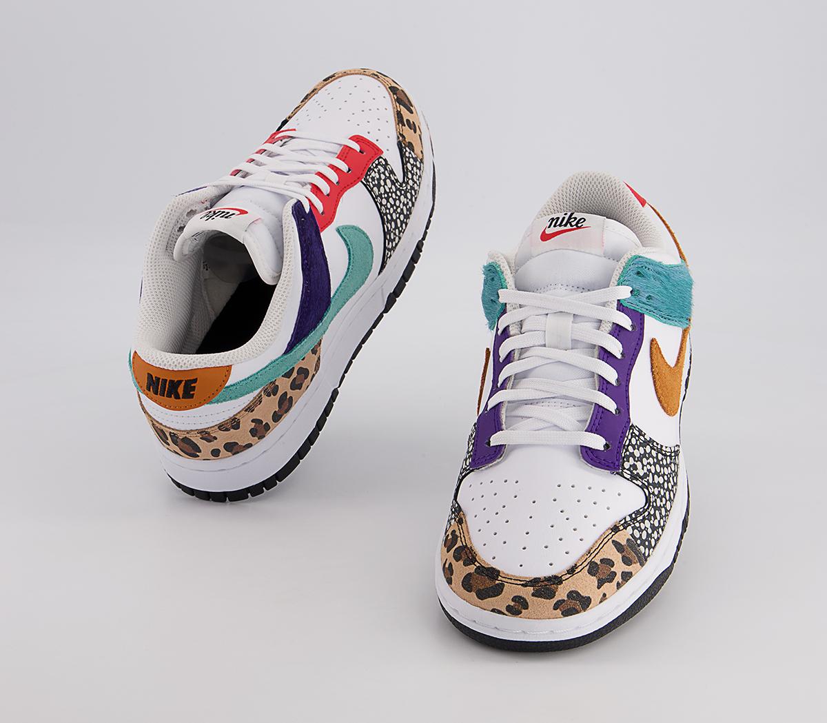 Nike Dunk Low Trainers Nike Dunk Low Trainers White Light Curry Washed Teal