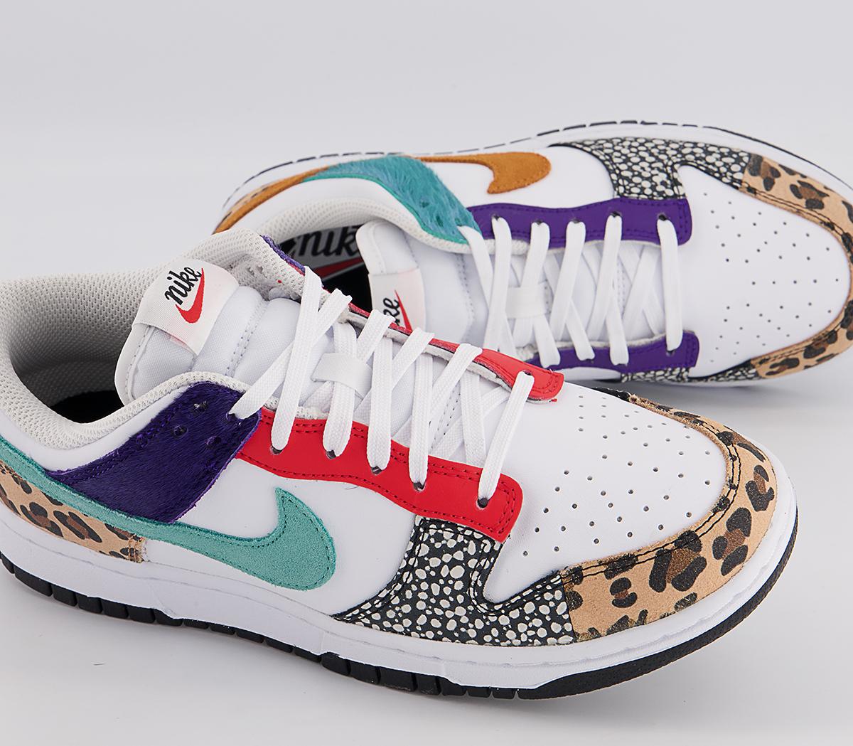 Nike Dunk Low Trainers Nike Dunk Low Trainers White Light Curry Washed Teal