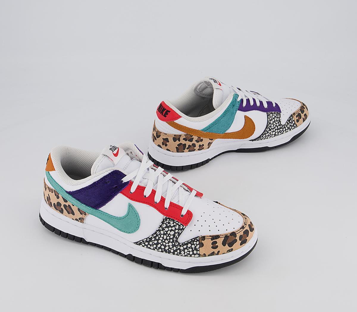 Nike Dunk Low Trainers Nike Dunk Low Trainers White Light Curry Washed Teal