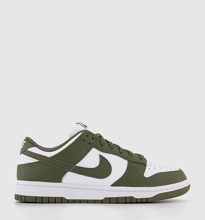 Nike Dunk Low Trainers Whte Med Olive White