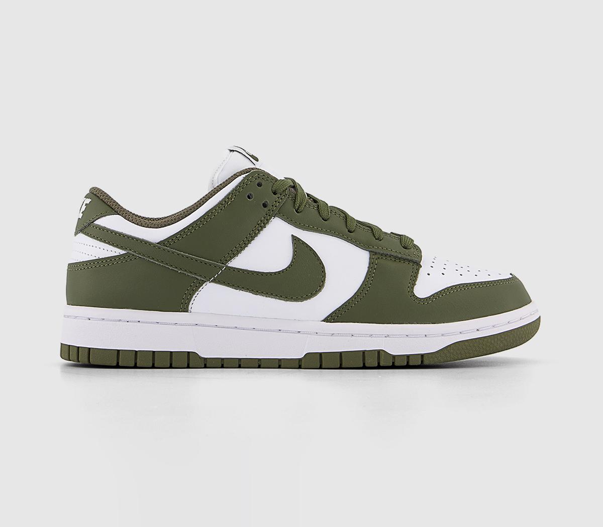 Nike Dunk Low Trainers Whte Med Olive White - Women's Trainers