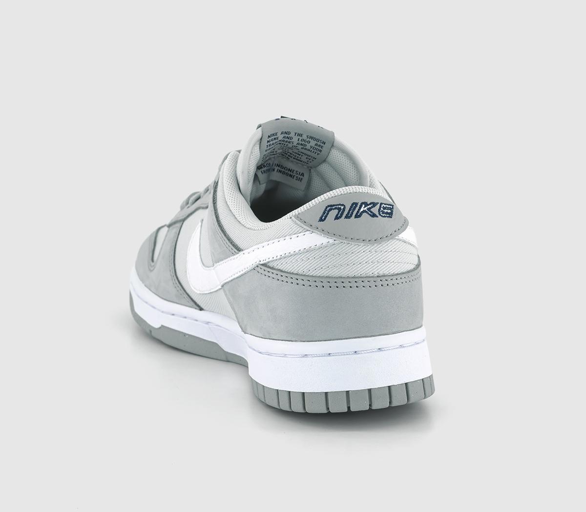 NikeDunk Low TrainersLight Smoke Grey White Photon Dust Midnight