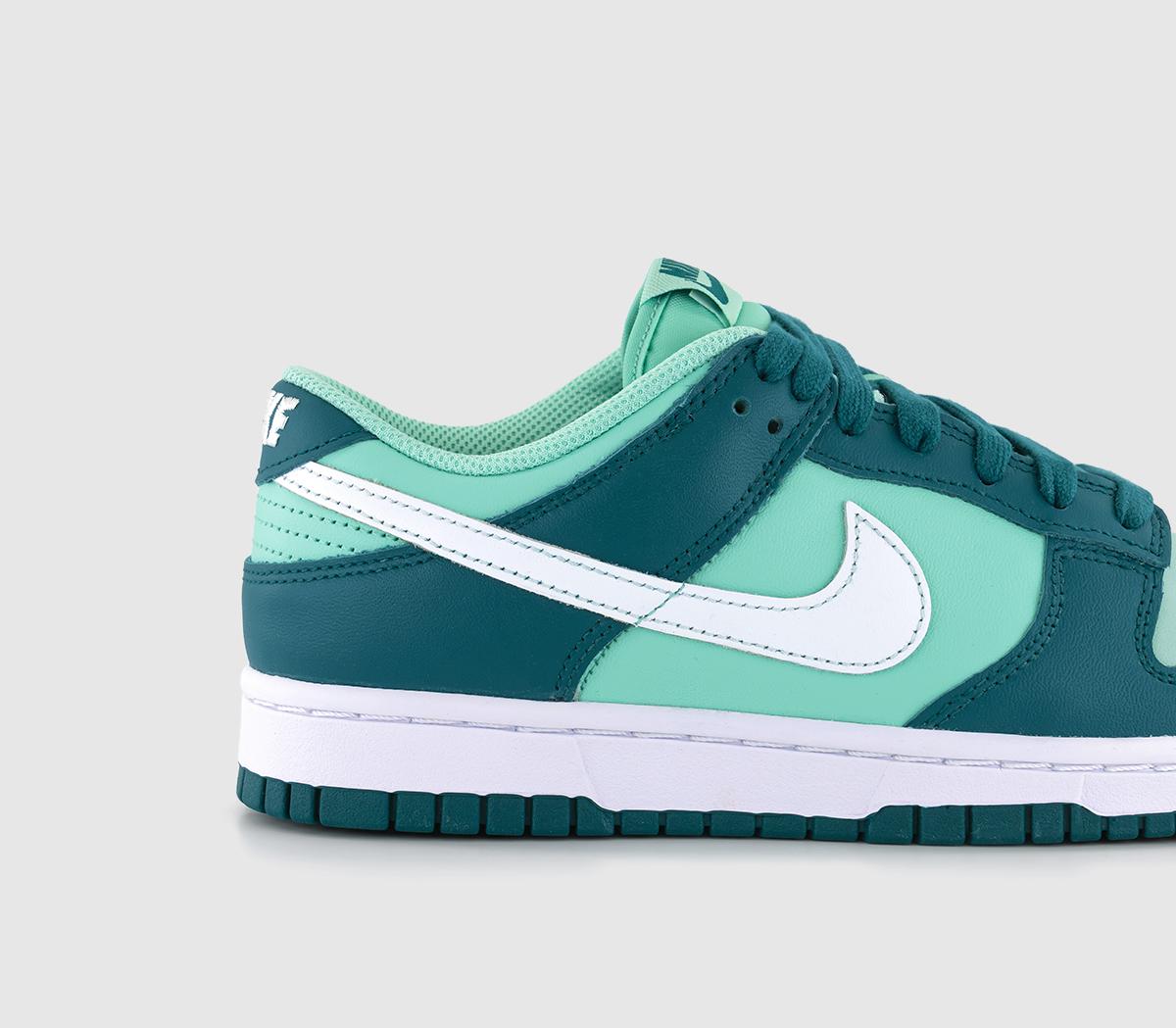 Nike Dunk Low Trainers Geode Teal White Emerald Rise - Nike Dunk