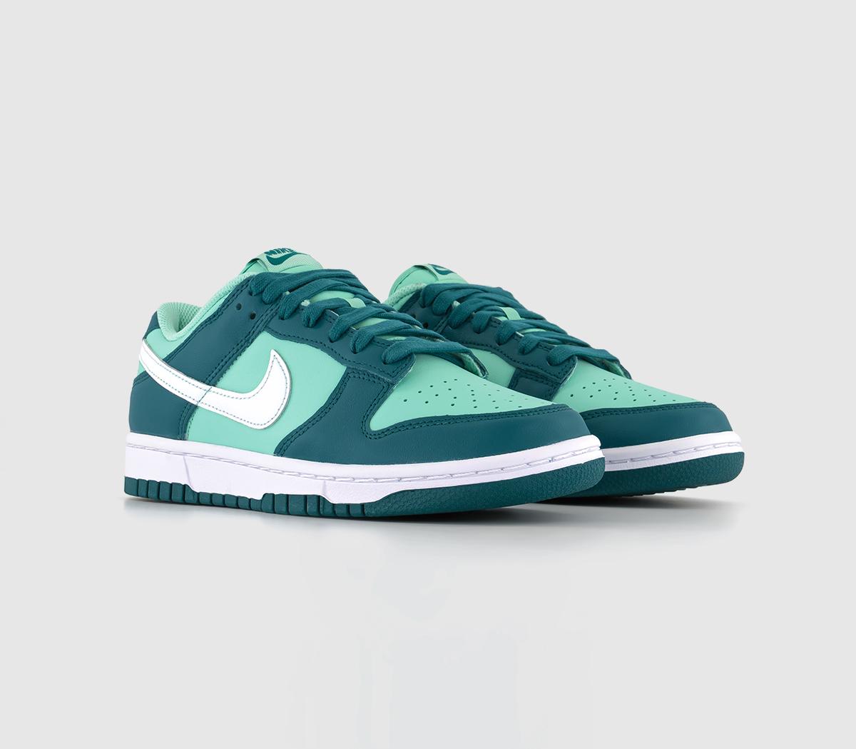 Nike Dunk Low Trainers Geode Teal White Emerald Rise Blue, 6.5