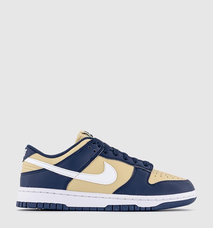 Nike Dunk Low Trainers Midnight Navy White Team Gold