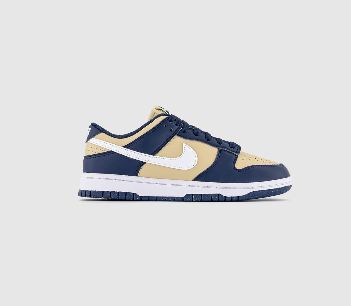 Nike Dunk Low Trainers Midnight Navy White Team Gold Women s Trainers