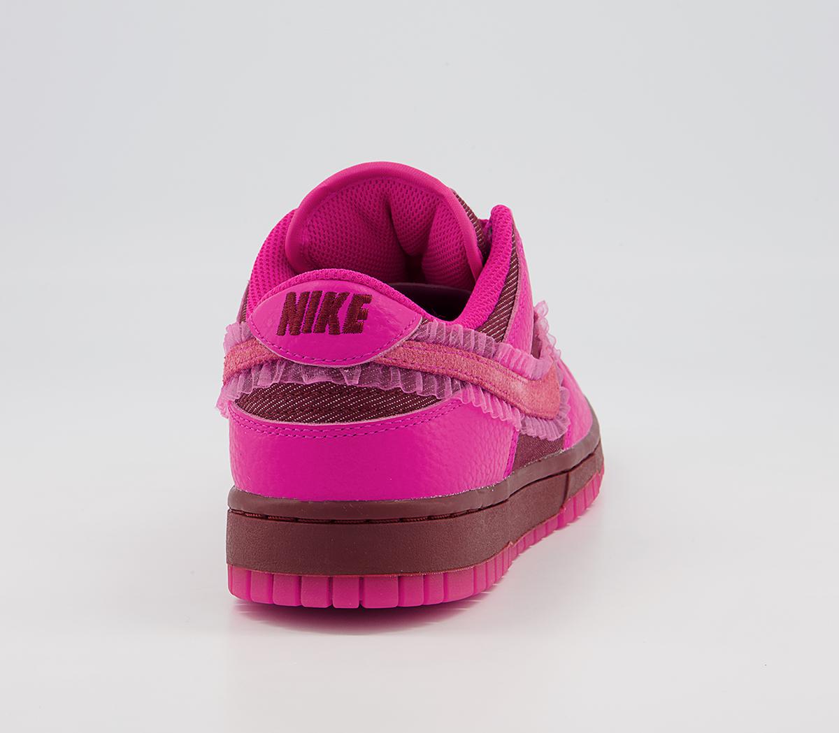 Nike Dunk Low Trainers Nike Dunk Low Trainers Team Red Pink Prime