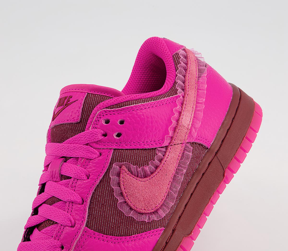 Nike Dunk Low Trainers Nike Dunk Low Trainers Team Red Pink Prime
