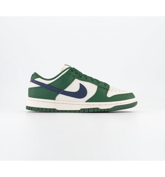 Nike Dunk Low Trainers Gorge Green Midnight Navy Phantom Leather