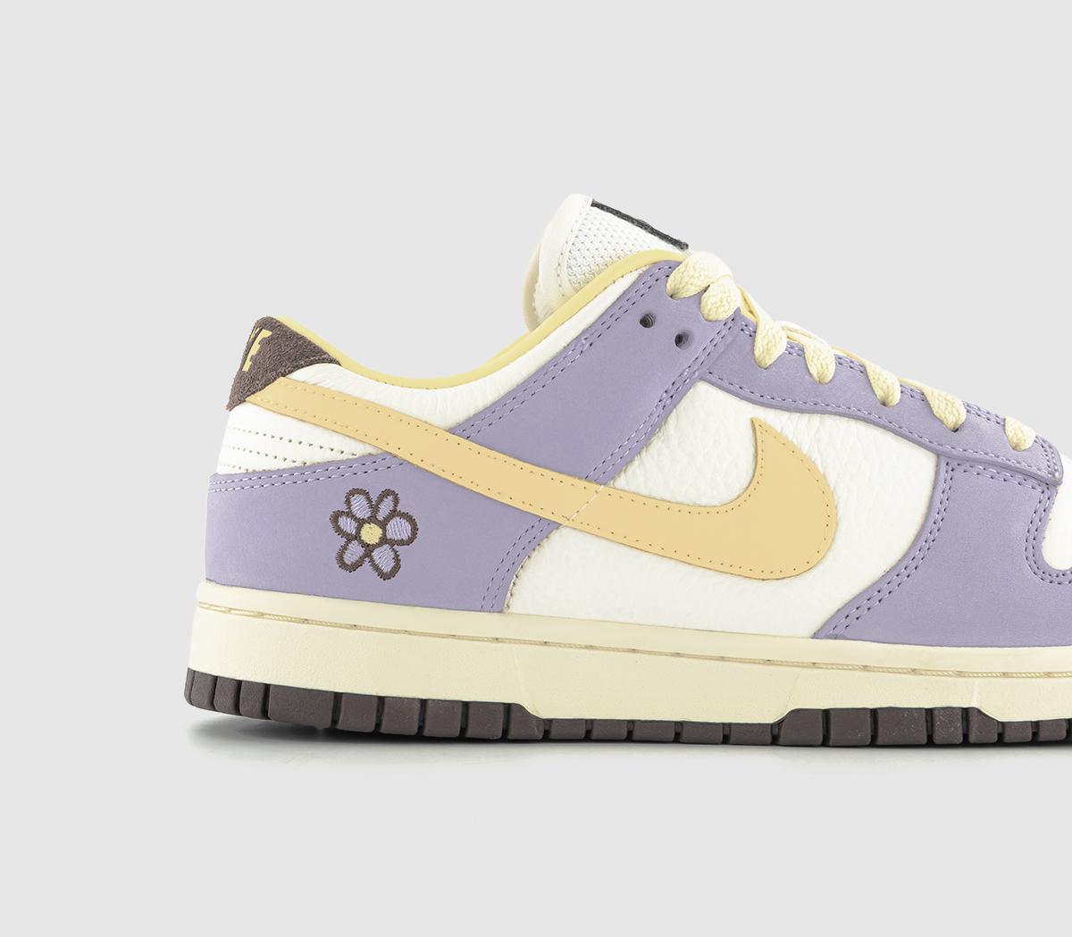 Nike Dunk Low Trainers Lilac Bloom Soft Yellow Sail - Nike Dunk