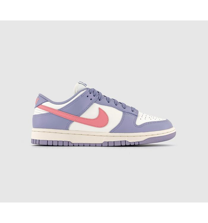 Nike Dunk Low Trainers Indigo Haze Coral Chalk Sail In Natural