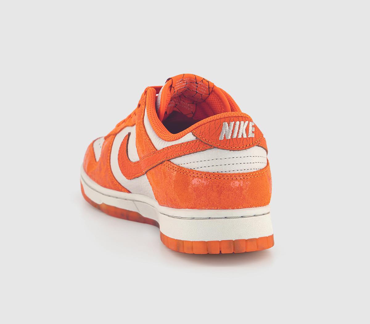 Nike Dunk Low Trainers Light Bone Saftey Orange Laser Orange