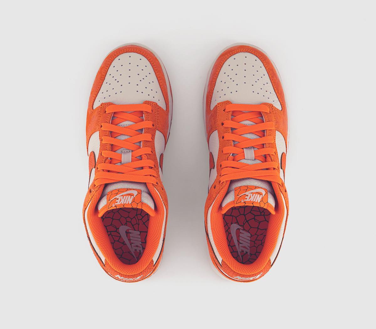 Nike Dunk Low Trainers Light Bone Saftey Orange Laser Orange Total