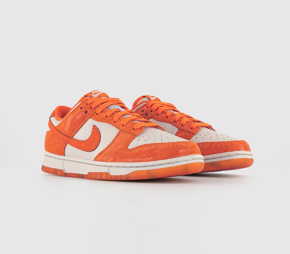 Nike Dunk Low Trainers Light Bone Saftey Orange Laser Orange Total