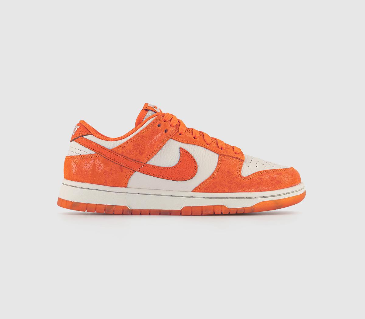 Nike Mens Dunk Low Trainers Light Bone Saftey Orange Laser Orange Total Orange In Natural, 9