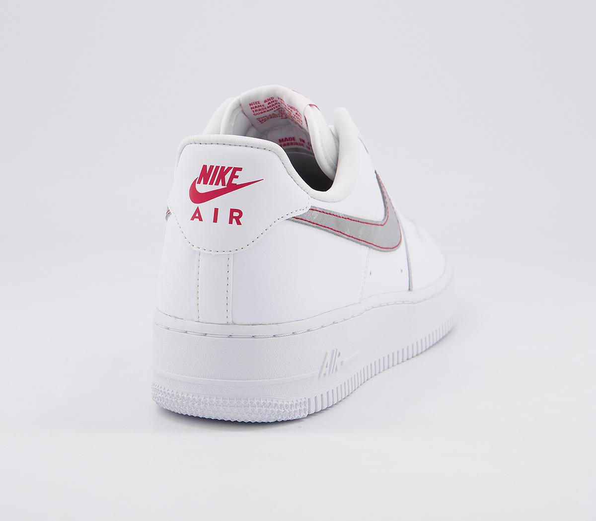 nike air force one trainers white silver anthracite university red