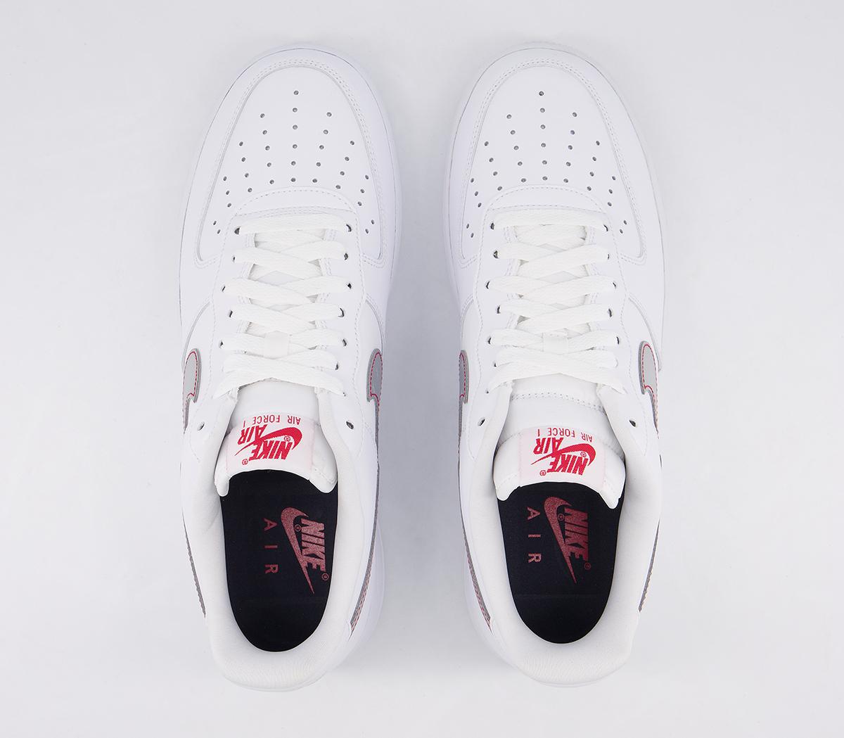 nike air force one trainers white silver anthracite university red