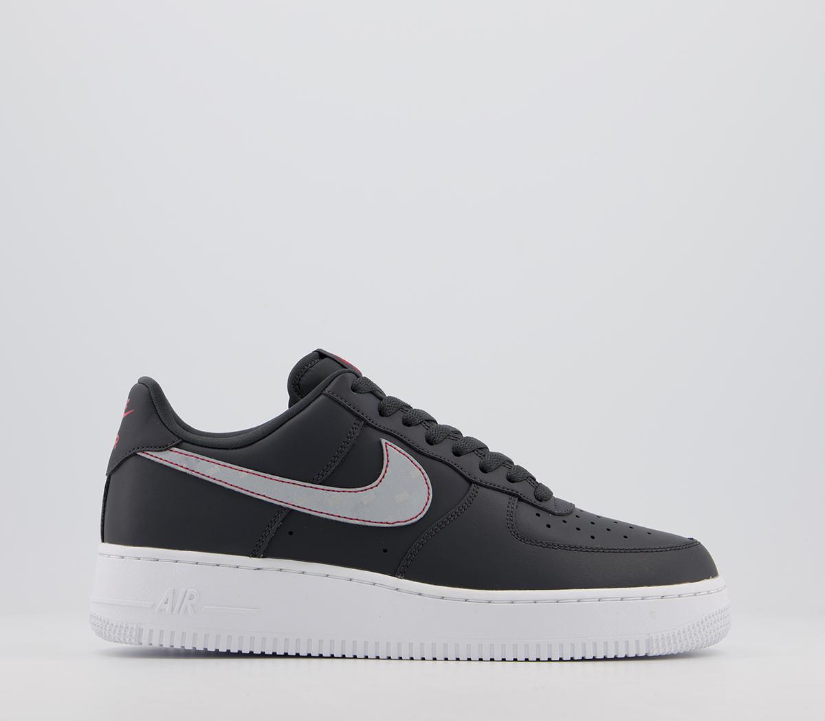 NikeNike Air Force One TrainersAnthracite Silver University Red White