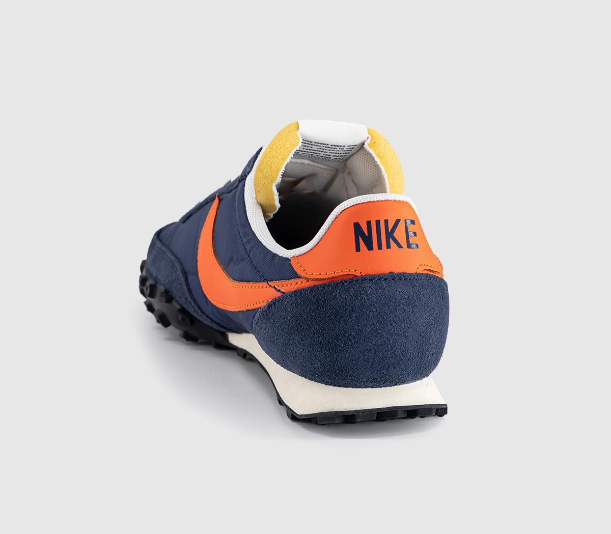 Nike Waffle Racer Trainers Midnight Navy Safety Orange Sail