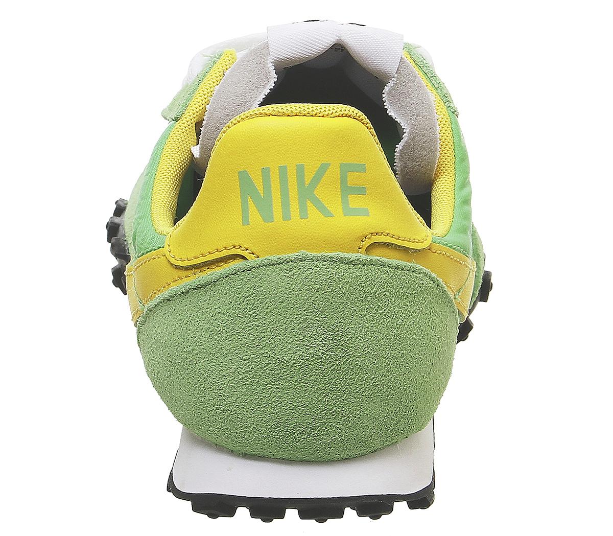 NikeWaffle Racer TrainersGreen Nebula Amarillo Eucalyptus Fog Black Racer B