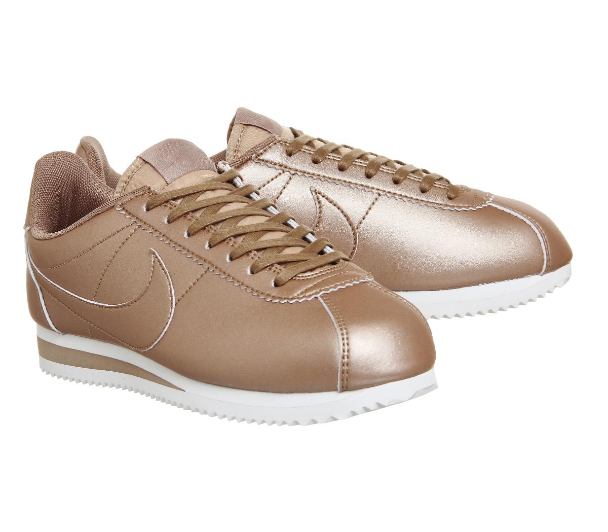 nike cortez metallic gold