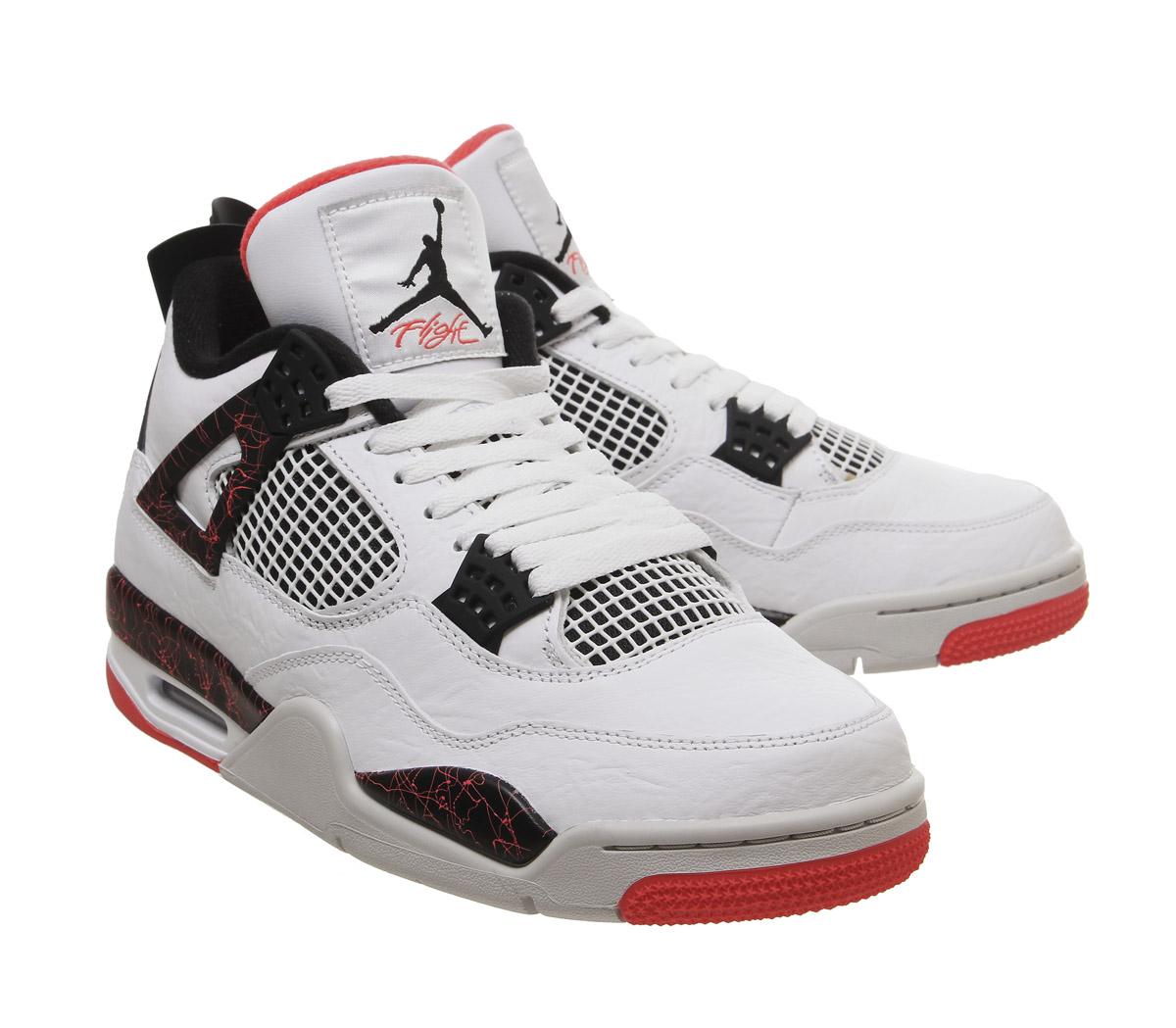 JordanJordan 4 Retro TrainersWhite Black Bright Crimson