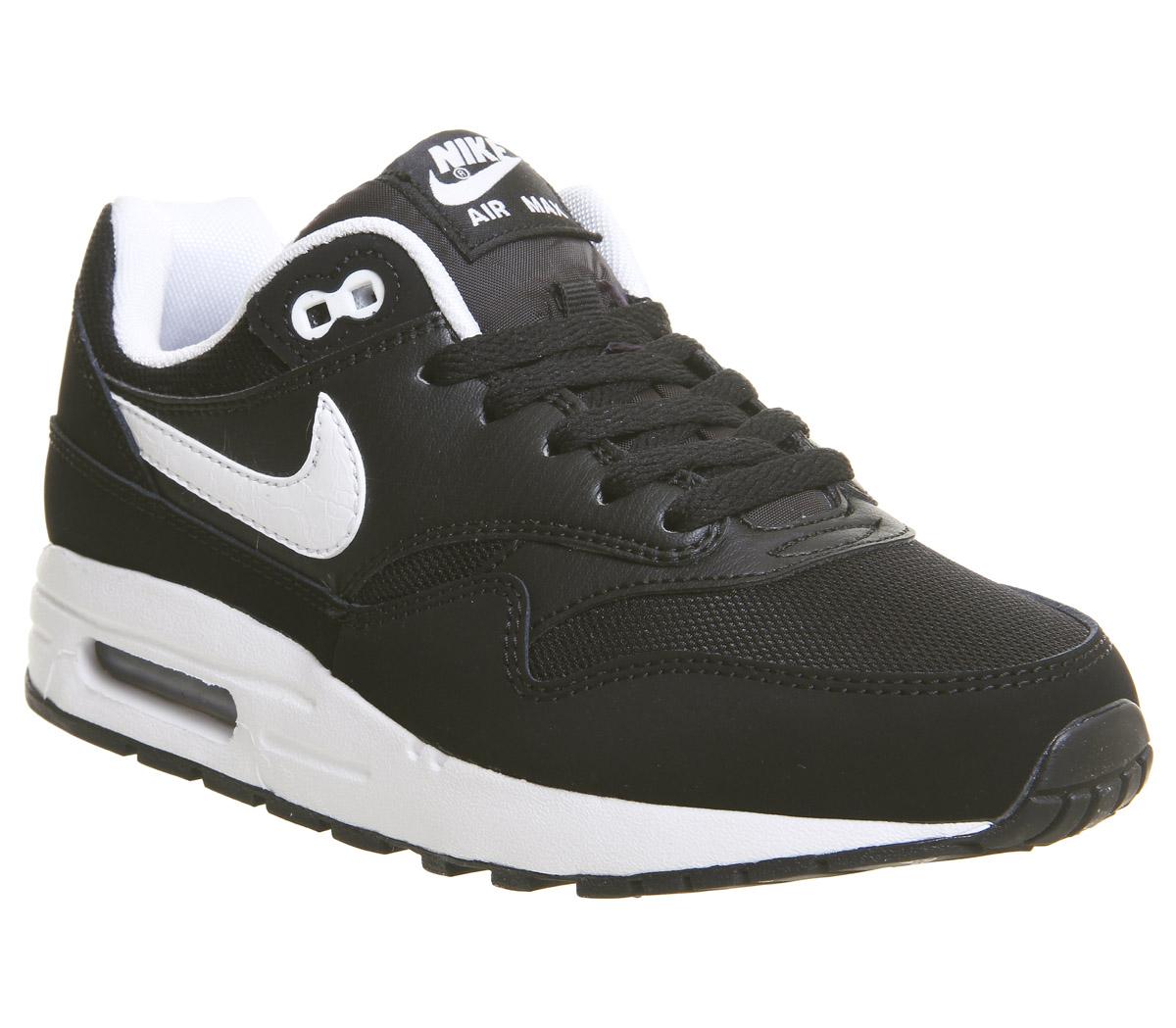 nike air max 1 gs black white