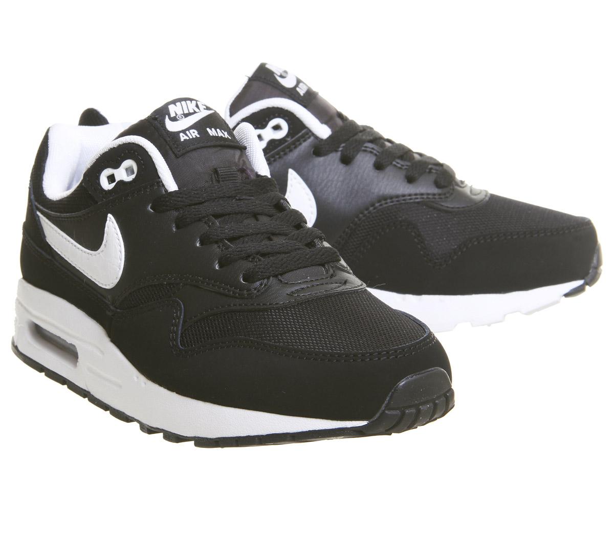 NikeAir Max 1 TrainersBlack White Gs