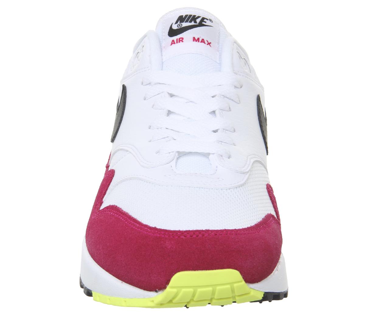 air max 1 white black volt rush pink
