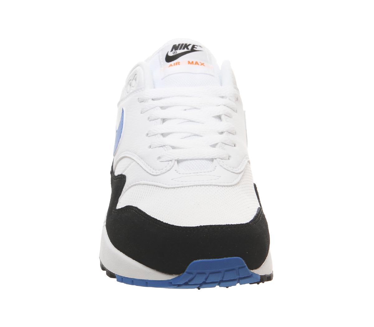 NikeAir Max 1White Photo Blue Total Orange Black