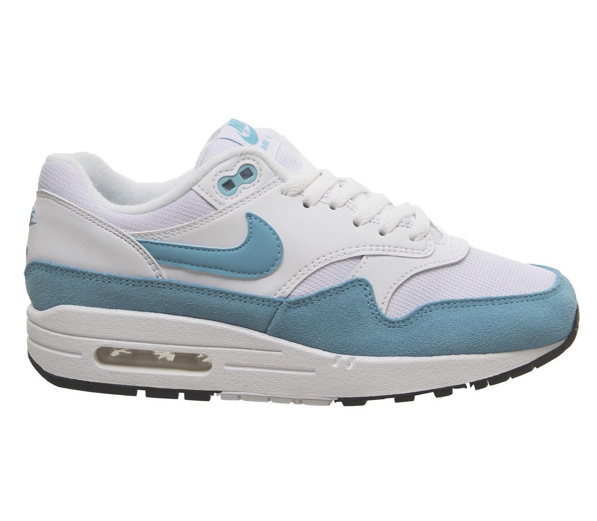 NikeAir Max 1White Light Blue Fury Black
