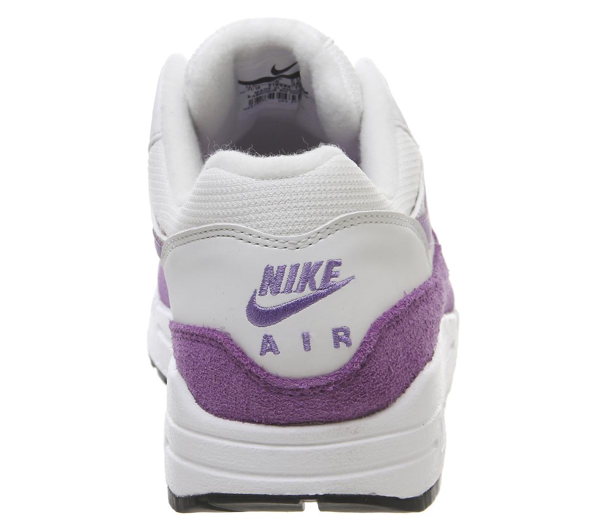 Nike Air Max 1 Trainers Summit White Atomic Violet Black - Women's Trainers