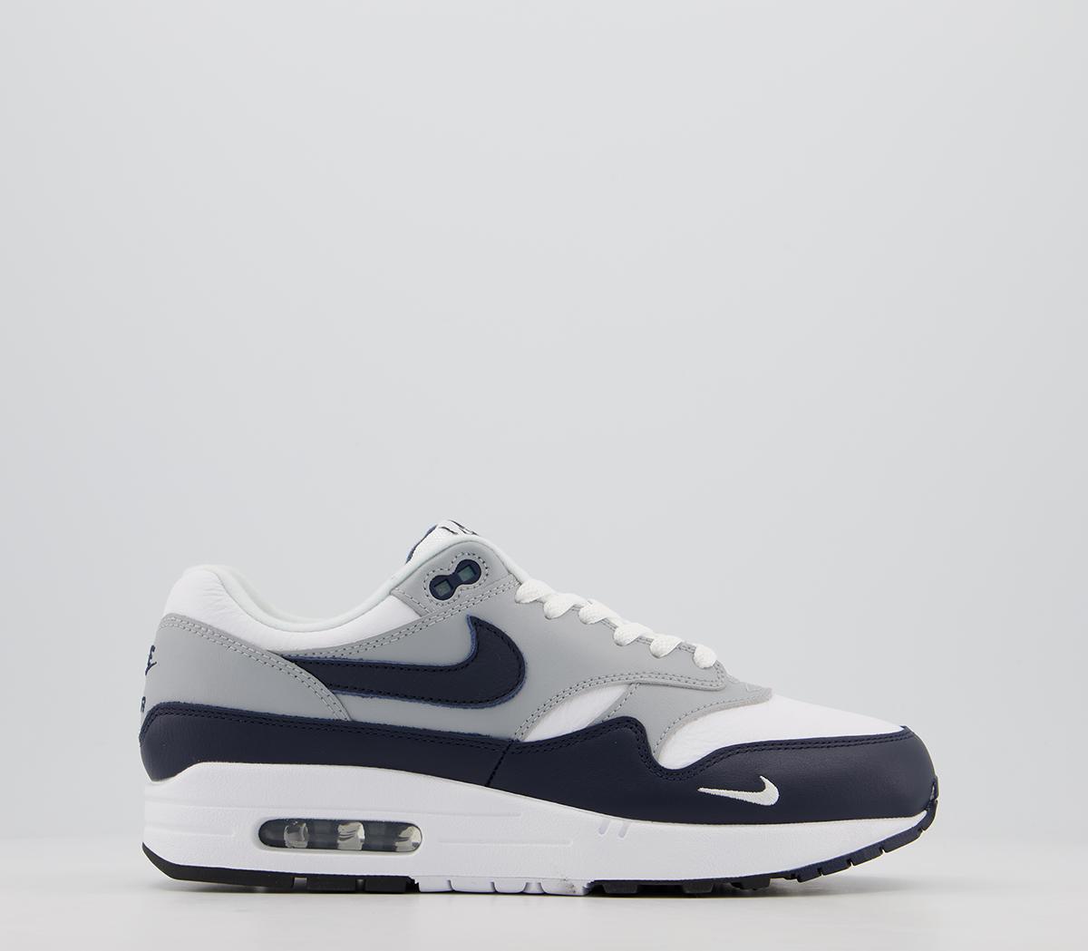 Nike Air Max 1 Trainers in White and Black