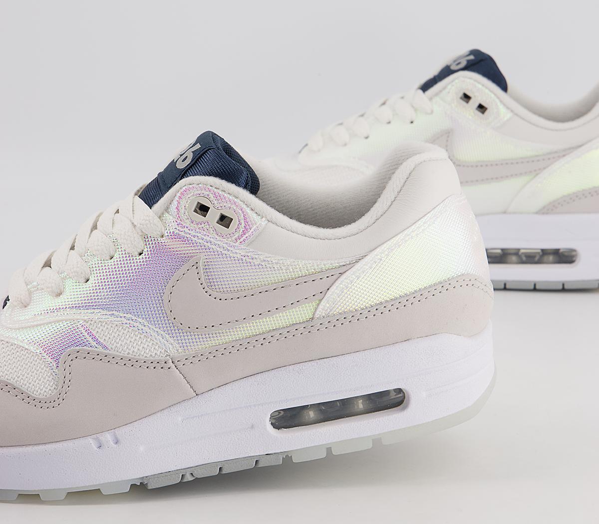 NikeAir Max 1 Trainers Summit White Light Bone Light Smoke