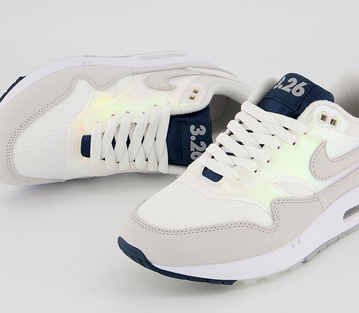 Nike Air Max 1 Trainers Nike Air Max 1 Trainers Summit White Light Bone Light Smoke