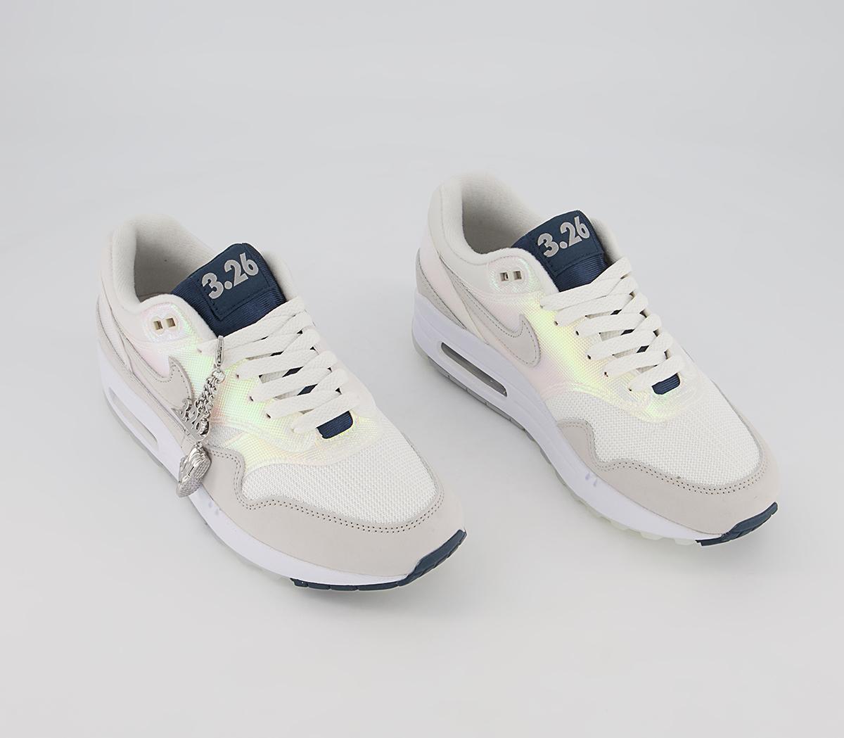 Nike Air Max 1 Trainers Nike Air Max 1 Trainers Summit White Light Bone Light Smoke