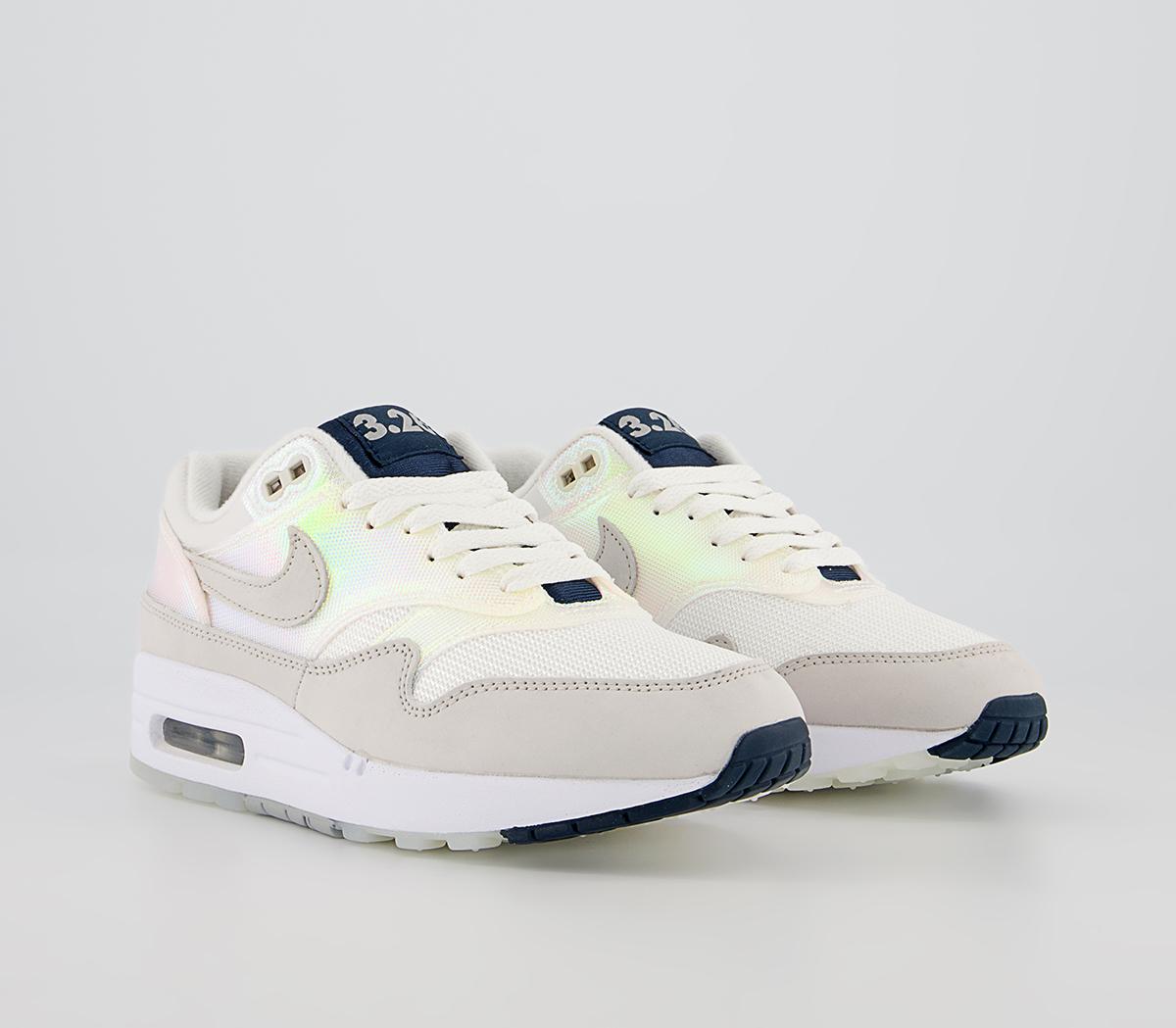 Nike Air Max 1 Trainers Nike Air Max 1 Trainers Summit White Light Bone Light Smoke
