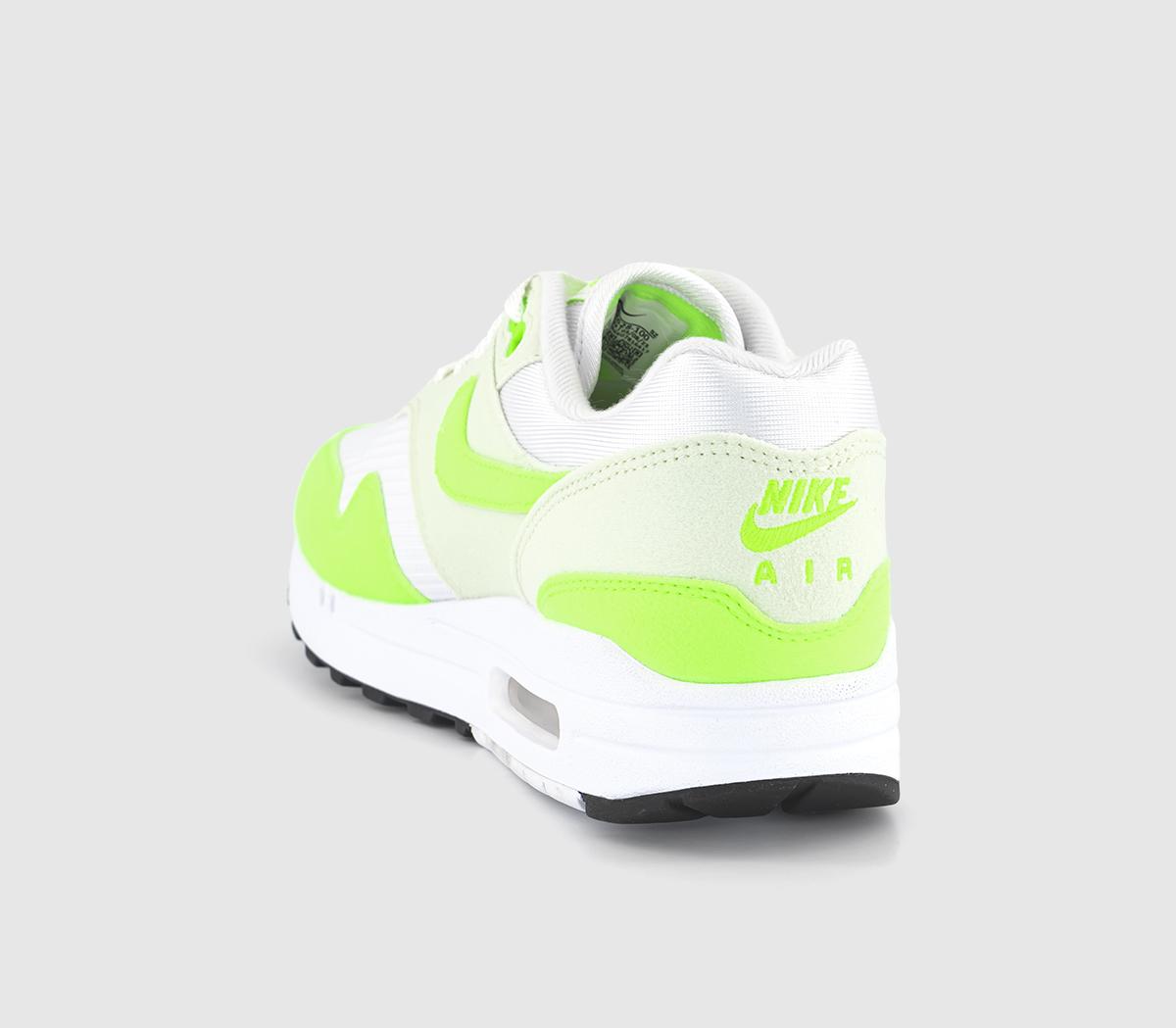 NikeAir Max 1 Trainers White Volt Sea Glass Black