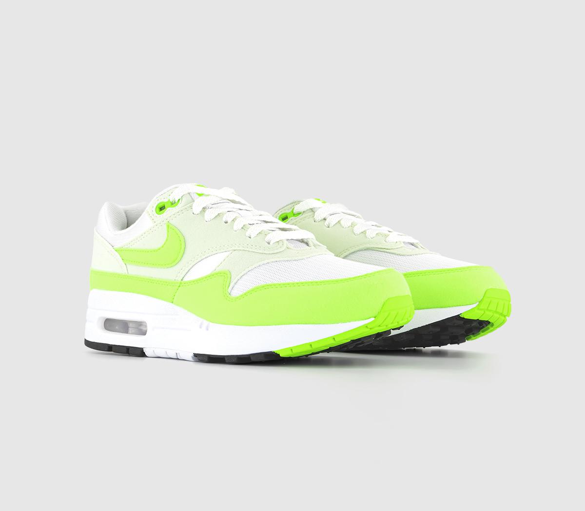 NikeAir Max 1 Trainers White Volt Sea Glass Black